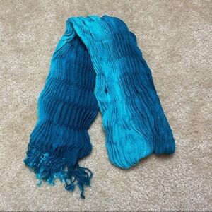 Teal Scarf with Fringe